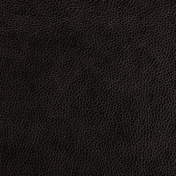 Textured dark brown leather surface, close-up, Asher Leather material sample