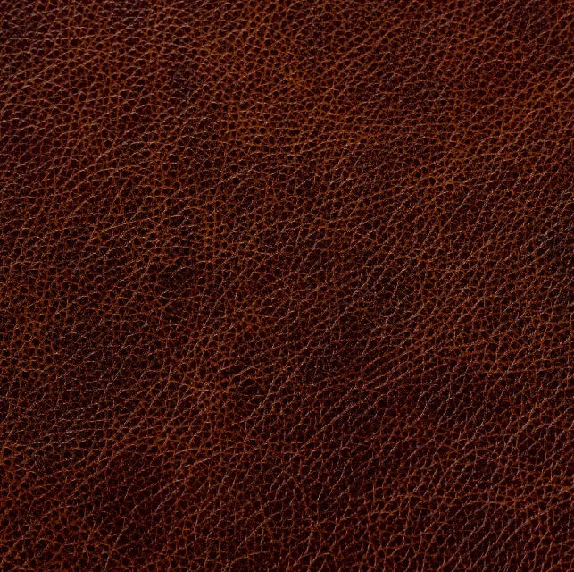 Close-up of brown textured Asher Leather material for upholstery or accessories